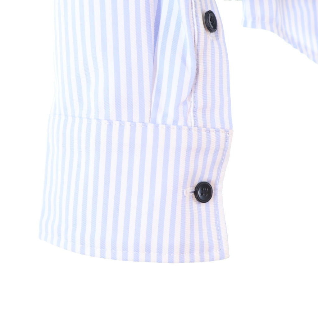 Egon Lab.(エゴンラボ) EG T-SHIRT SHIR フロントプリント レイヤード長袖シャツ ブラック/ブルー レディース SS25 SH004 A