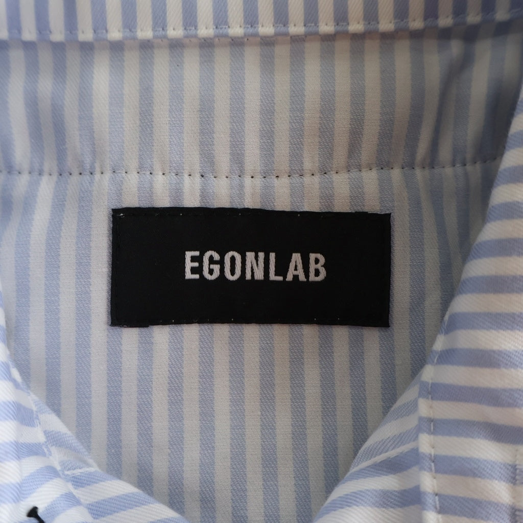 Egon Lab.(エゴンラボ) EG T-SHIRT SHIR フロントプリント レイヤード長袖シャツ ブラック/ブルー レディース SS25 SH004 A