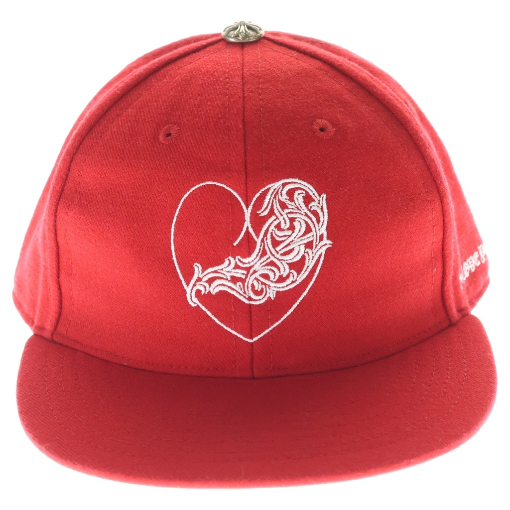 CHROME HEARTS(クロムハーツ) ハートロゴ刺繍 ベースボールキャップ 帽子 レッド