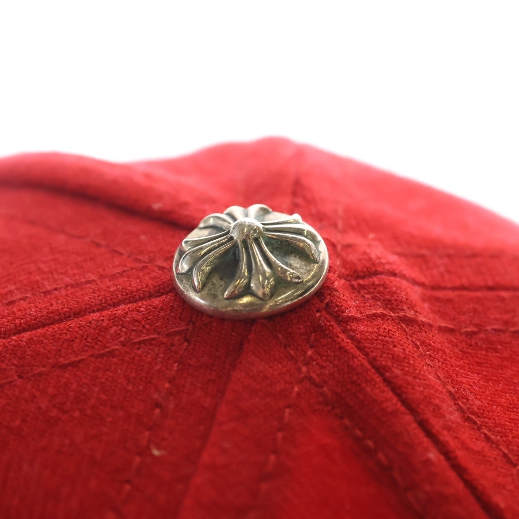 CHROME HEARTS(クロムハーツ) ハートロゴ刺繍 ベースボールキャップ 帽子 レッド