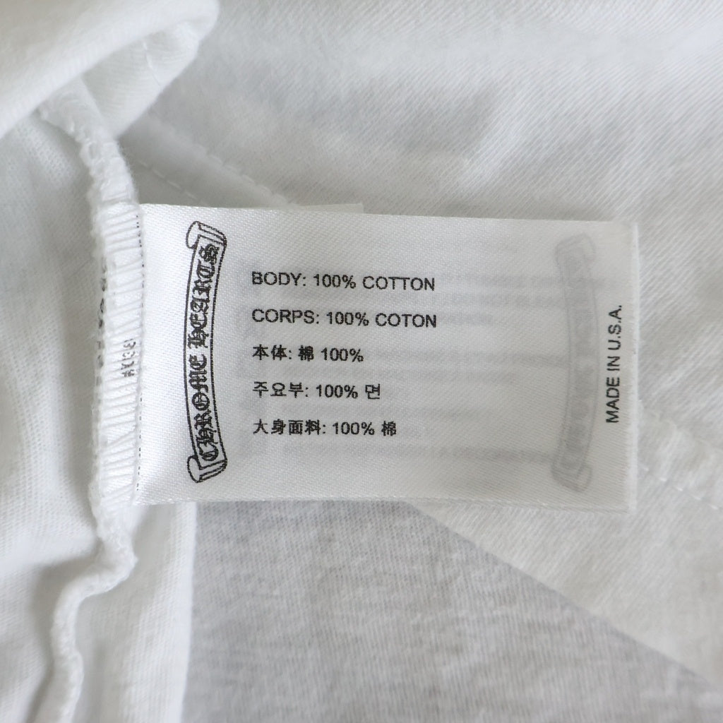 CHROME HEARTS(クロムハーツ) Neck Logo ネックロゴ クルーネック半袖Tシャツカットソー ホワイト