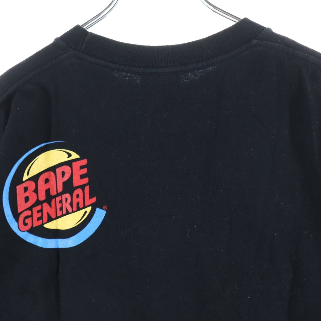 A BATHING APE(アベイシングエイプ) 90S BURGER TEE バーガープリント クルーネック半袖Tシャツカットソー ブラック