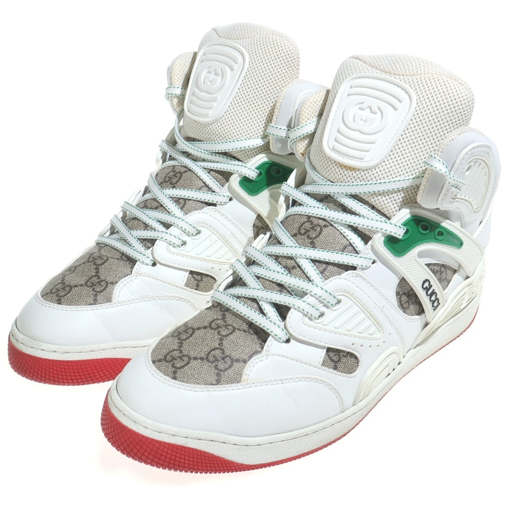 GUCCI(グッチ) GGスプリーム レザー ハイカットスニーカー ホワイト 673077