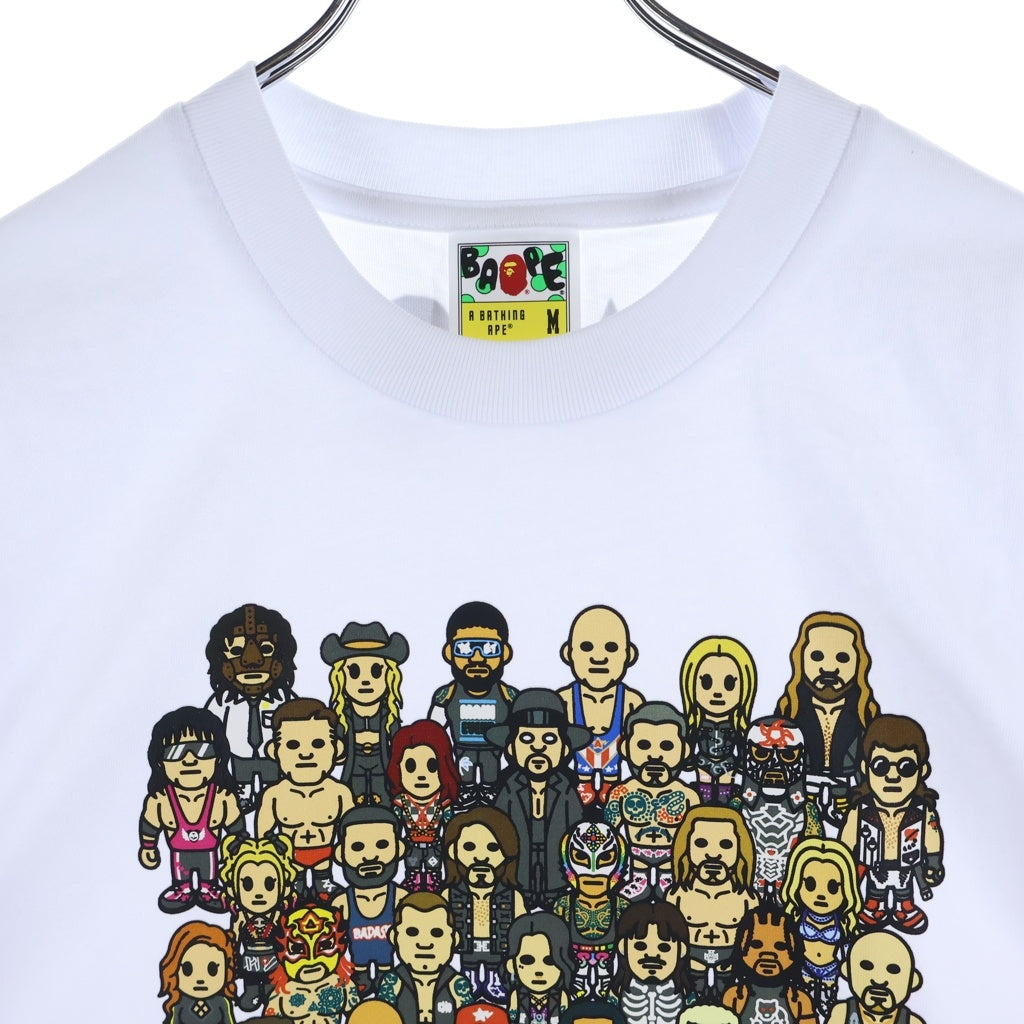 A BATHING APE(アベイシングエイプ) ×WWE WRESTLERS BABY MILO RELAXED FIT TEE フロントプリント クルーネック半袖Tシャツカットソー 2L73-110-920