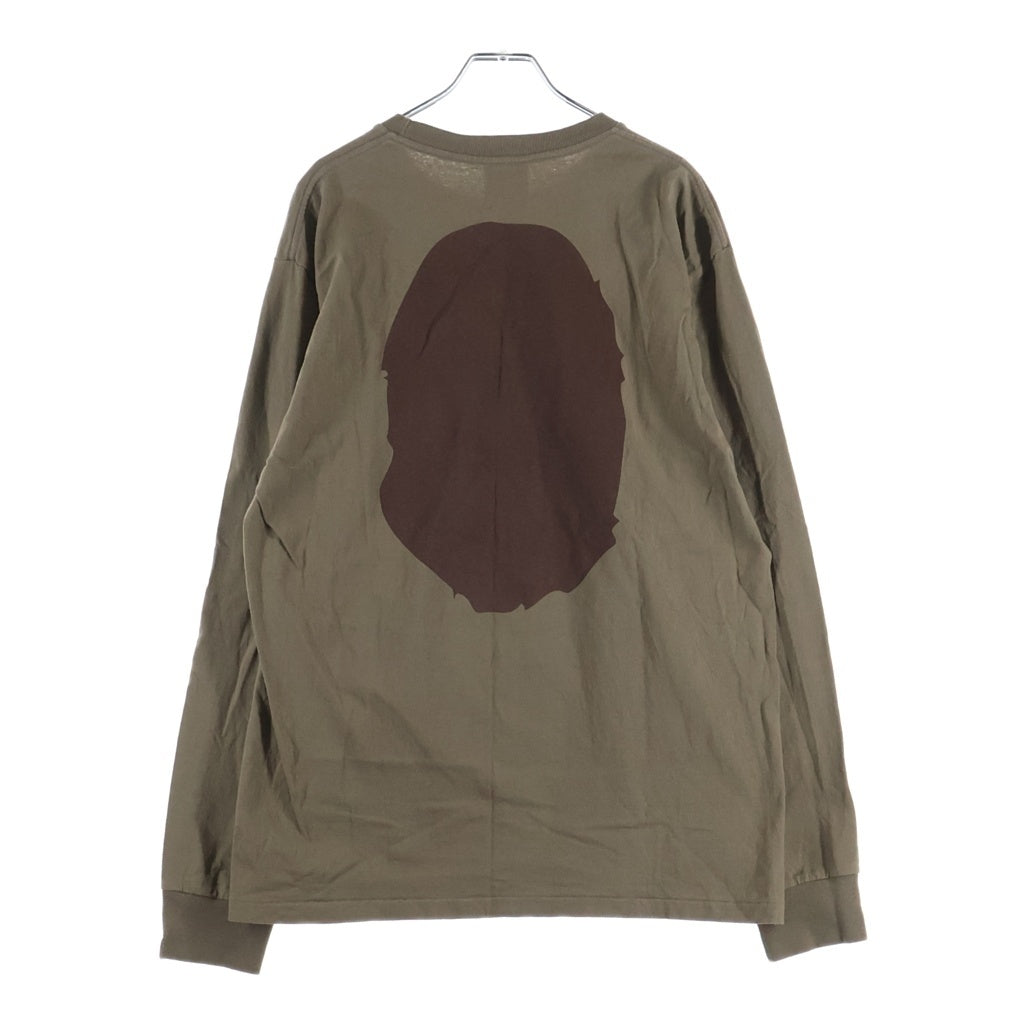A BATHING APE(アベイシングエイプ) BIG APE HEAD TEE 両面プリント クルーネック半袖Tシャツカットソー ブラウン 001LTK301017M