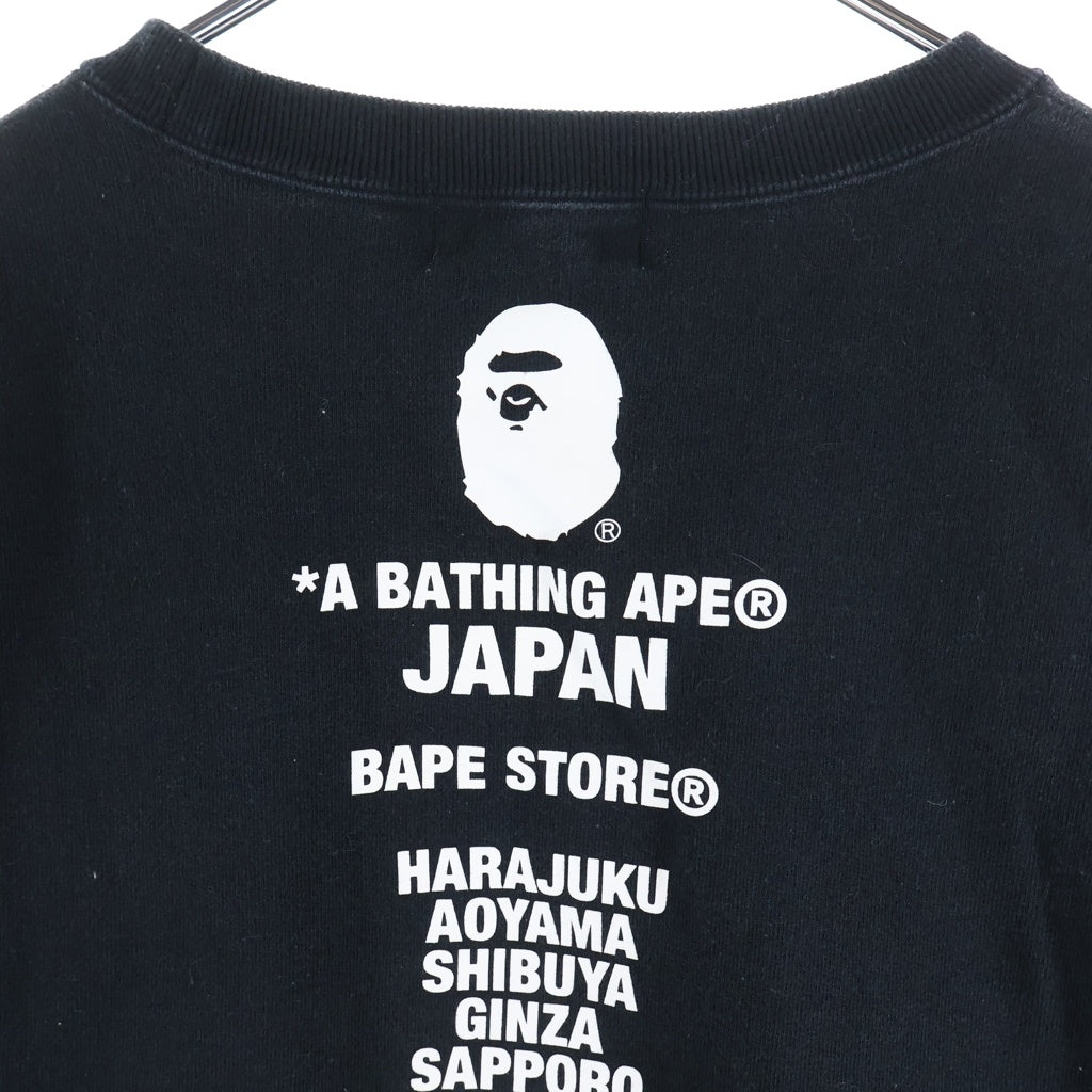A BATHING APE(アベイシングエイプ) JAPAN APE HEAD CREWNECK 両面プリントクルーネック長袖スウェット ブラック 001SWK221003F