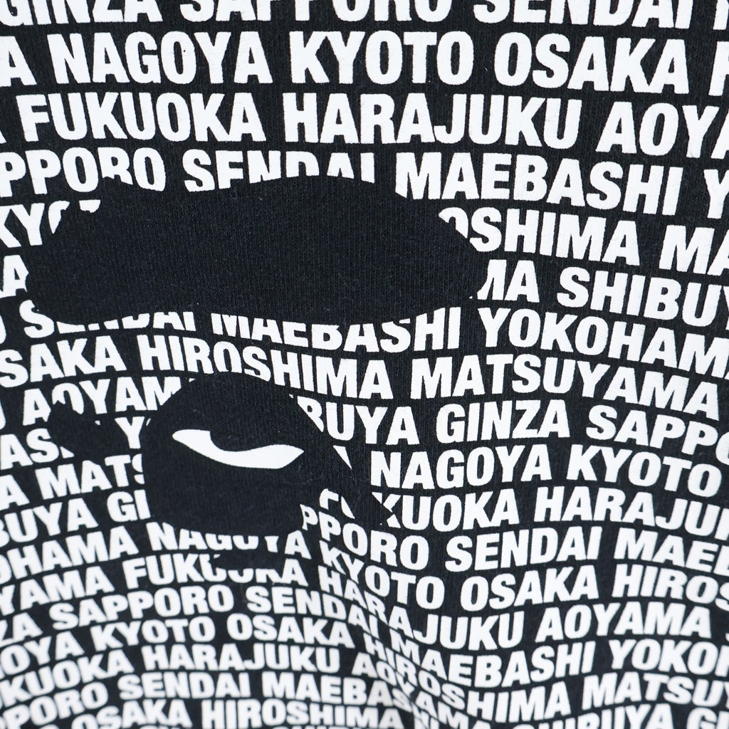 A BATHING APE(アベイシングエイプ) JAPAN APE HEAD CREWNECK 両面プリントクルーネック長袖スウェット ブラック 001SWK221003F