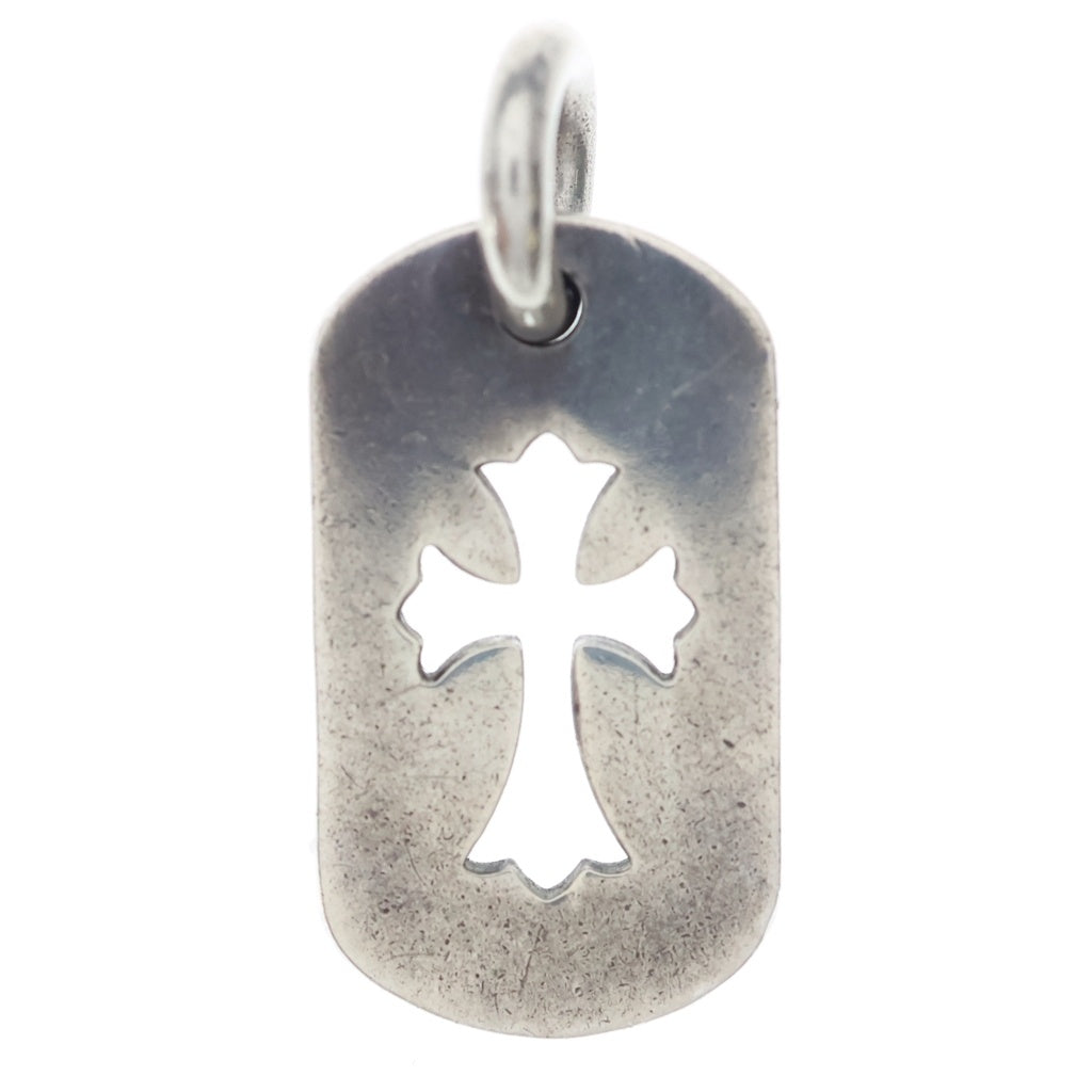 CHROME HEARTS(クロムハーツ) D TAG SML CO CRS P S カットアウトクロスドッグタグ アフターPAVEサファイア スモール ペンダントトップ シルバー