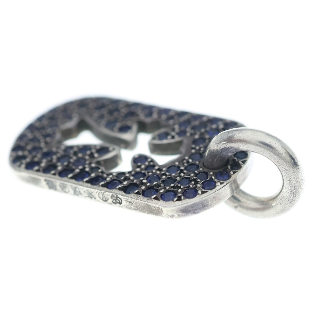 CHROME HEARTS(クロムハーツ) D TAG SML CO CRS P S カットアウトクロスドッグタグ アフターPAVEサファイア スモール ペンダントトップ シルバー
