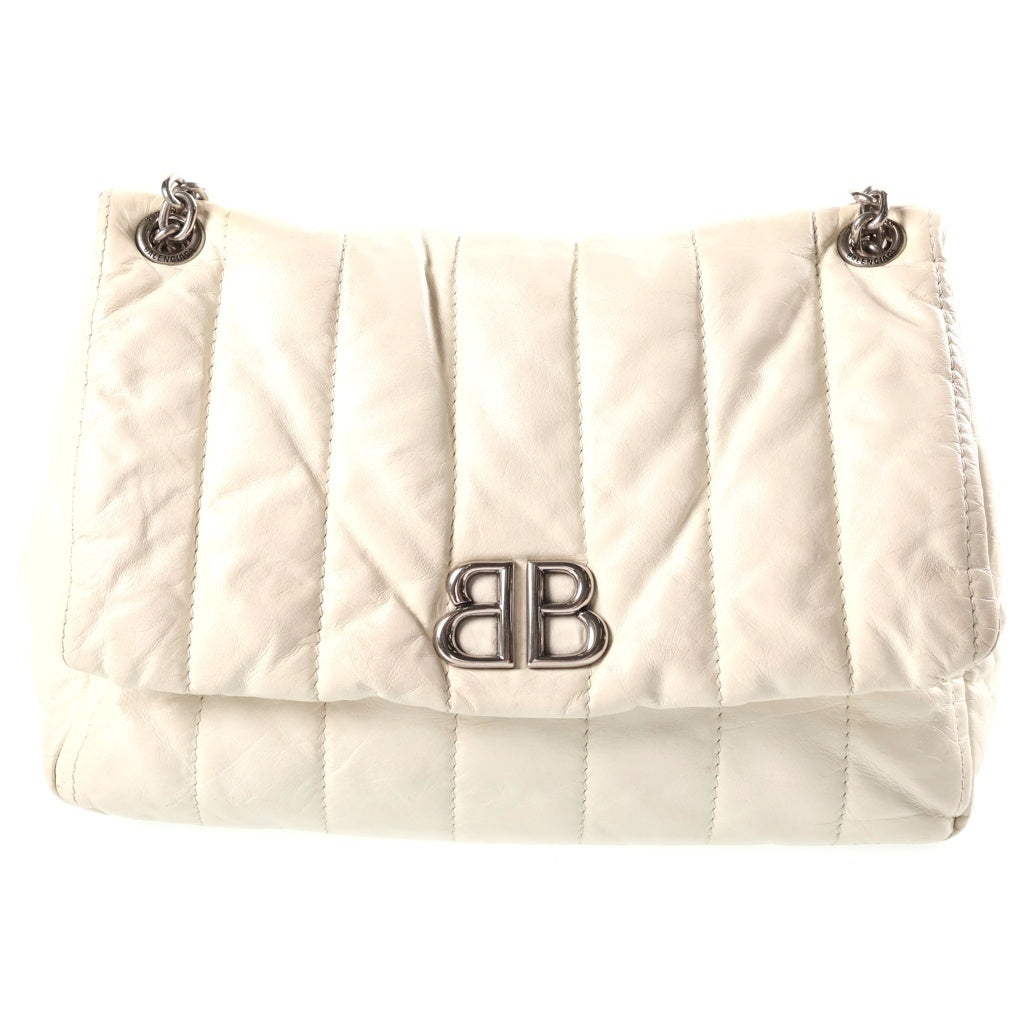BALENCIAGA(バレンシアガ) MONACO XS レザーチェーンハンドショルダーバッグ ホワイト 781672 レディース