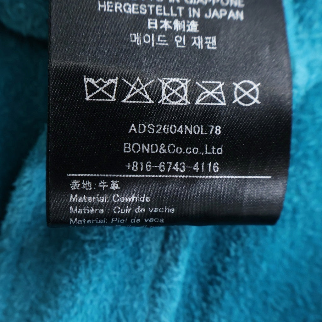 NO BRAND(ノーブランド) A LEATHER (エーレザー) 26SS Collar Shirt 長袖レザーシャツ ブルー ADS2604N