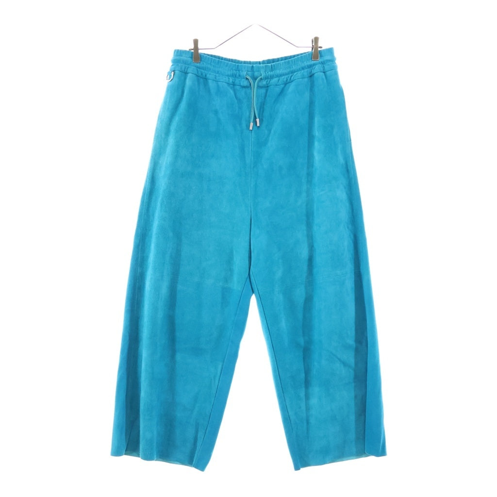 NO BRAND(ノーブランド) A LEATHER (エーレザー) 25SS Easy Wide Pants レザーワイドパンツ ブルー ARP2504