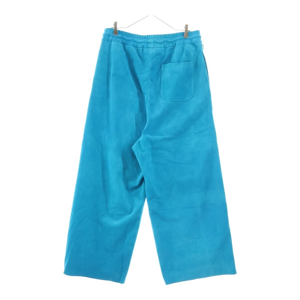 NO BRAND(ノーブランド) A LEATHER (エーレザー) 25SS Easy Wide Pants レザーワイドパンツ ブルー ARP2504