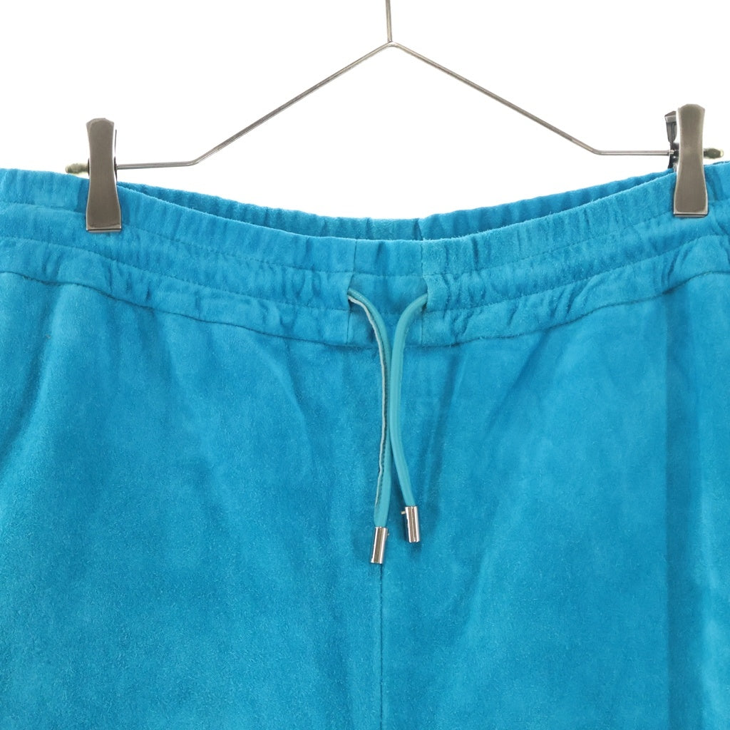 NO BRAND(ノーブランド) A LEATHER (エーレザー) 25SS Easy Wide Pants レザーワイドパンツ ブルー ARP2504