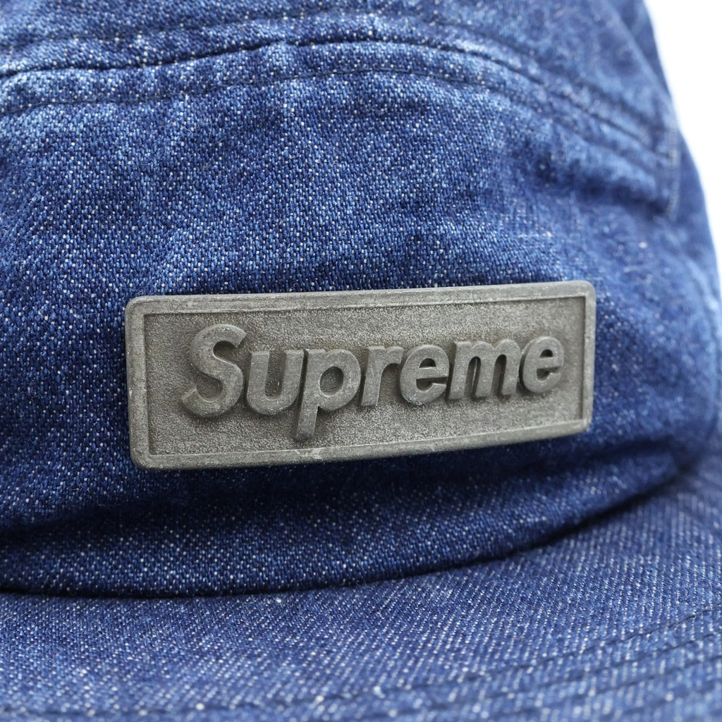 SUPREME(シュプリーム) 18SS Metal Plate Camp Cap メタルプレート ボックスロゴ デニムキャンプキャップ インディゴ