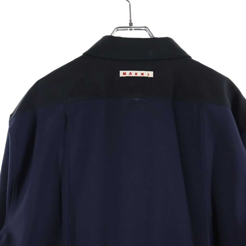 MARNI(マルニ) トロピカルウール ドッキング ロングスリーブ長袖シャツ ネイビー CUMU0368Q1 UTW839