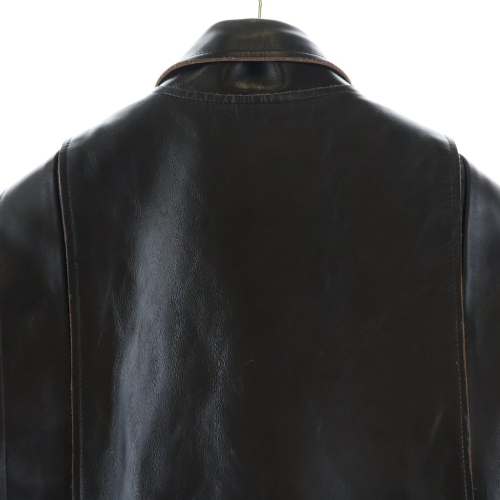 Sacai(サカイ) 25AW Leather Jacket フロントダブルジップ カウハイド ダブルライダース レザージャケット ブラック 25-03749M
