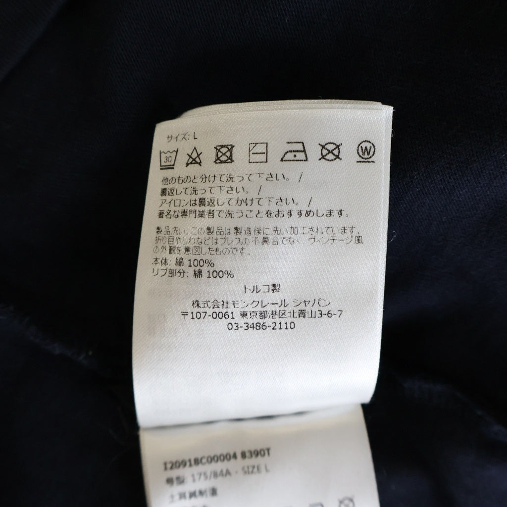 MONCLER(モンクレール) フロントロゴワッペン クルーネック半袖Tシャツカットソー ネイビー I20918C00004 8390T
