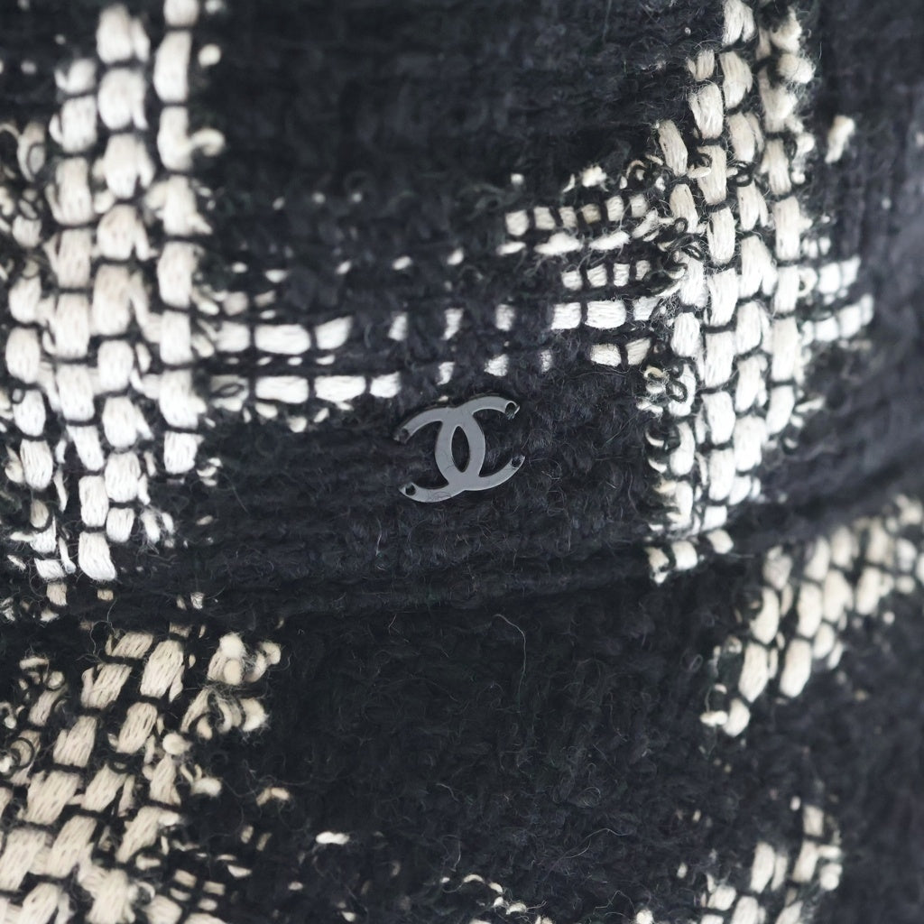 CHANEL(シャネル) Tweed Bucket Hat ツイードバケットハット ブラック/ホワイト レディース