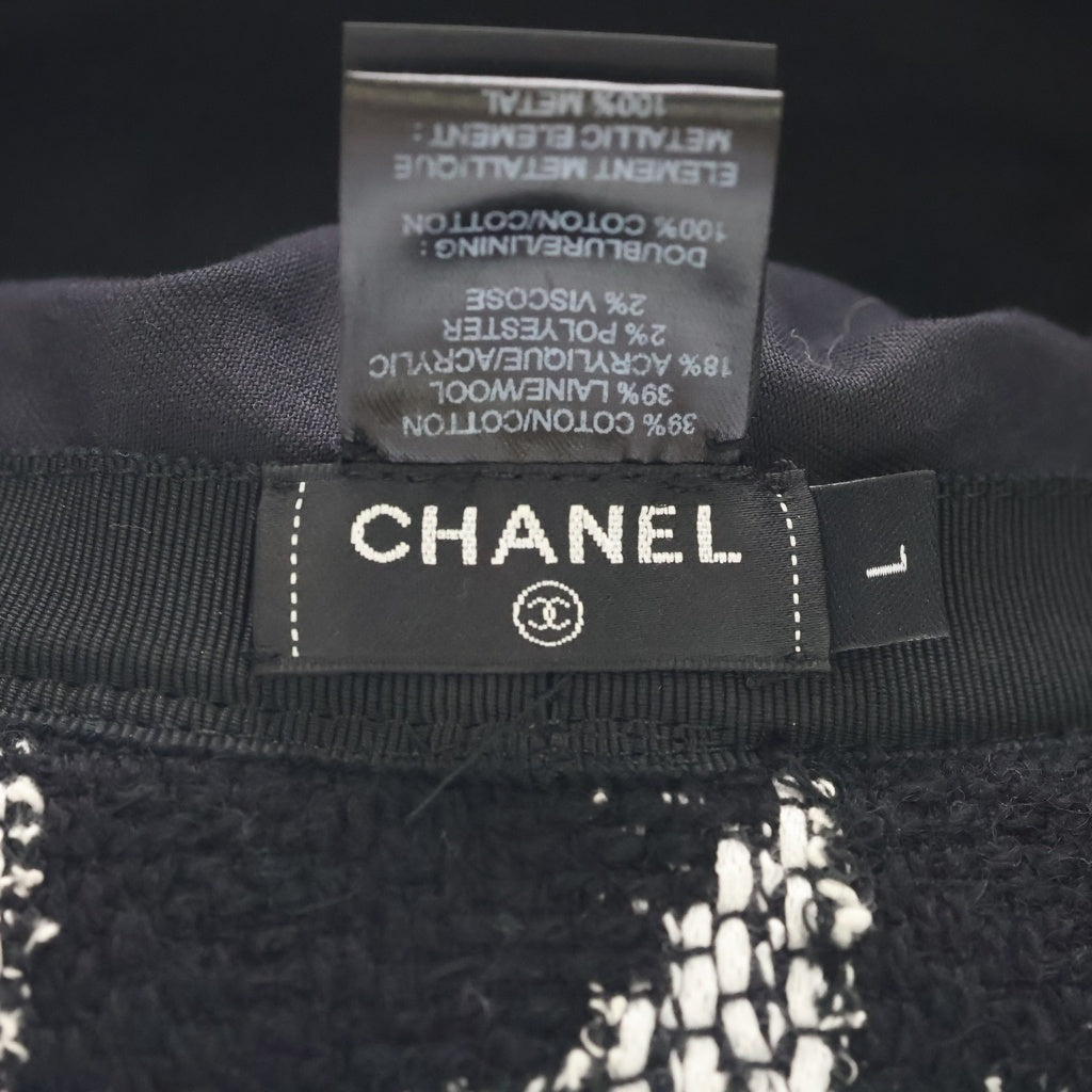 CHANEL(シャネル) Tweed Bucket Hat ツイードバケットハット ブラック/ホワイト レディース