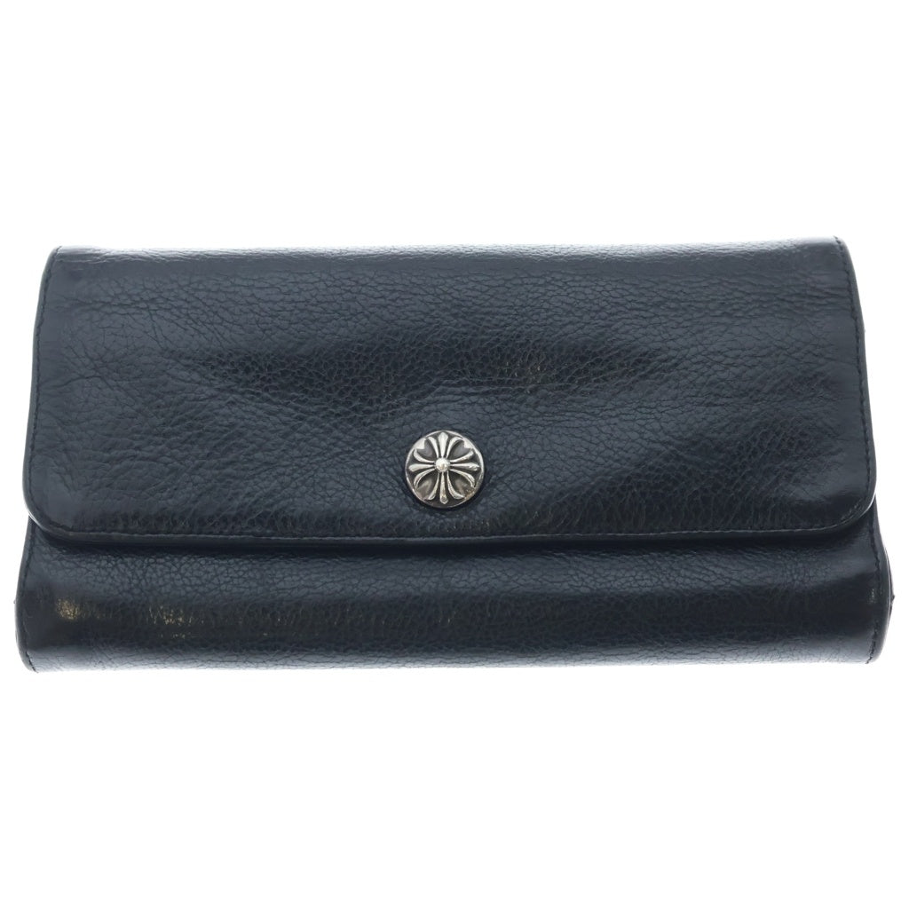 CHROME HEARTS(クロムハーツ) JUDY CROSS BALL ジュディ クロス ボール ボタン レザーウォレット 長財布 ブラック