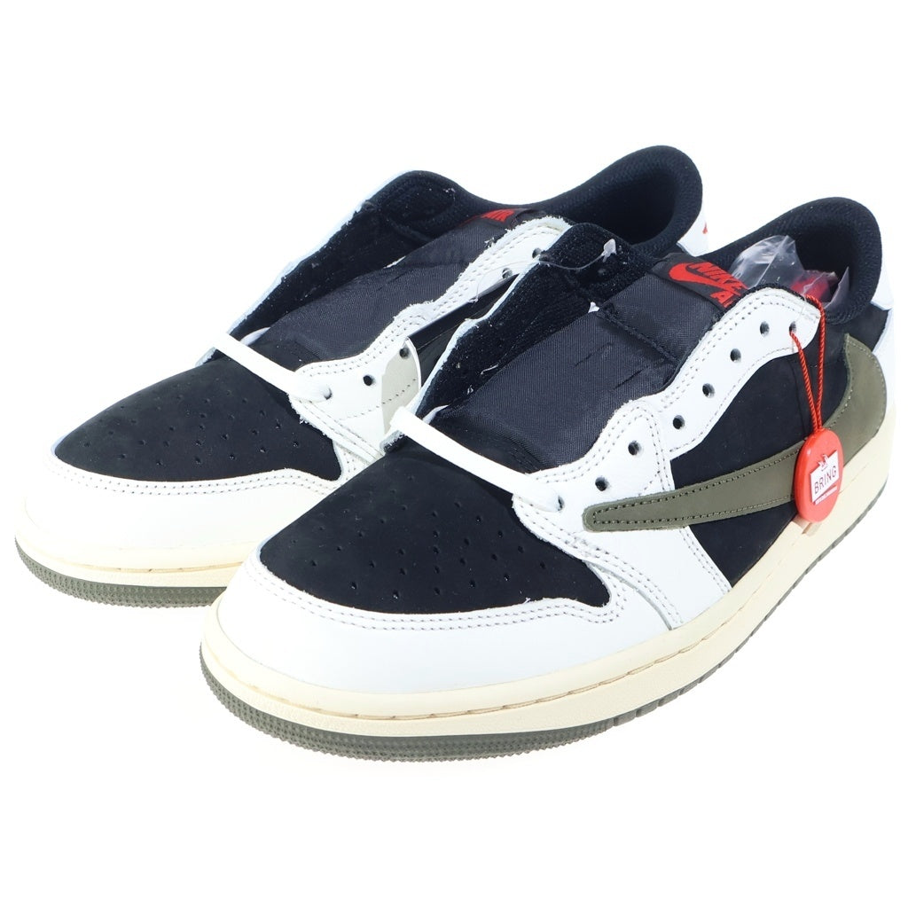 NIKE(ナイキ) ×Air Jordan 1 Low Medium Olive トラヴィススコット ウィメンズ エアジョーダン1 OG ミディアムオリーブ ローカットスニーカー カーキ US10.5/27.5.cm DZ4137-106 レディース