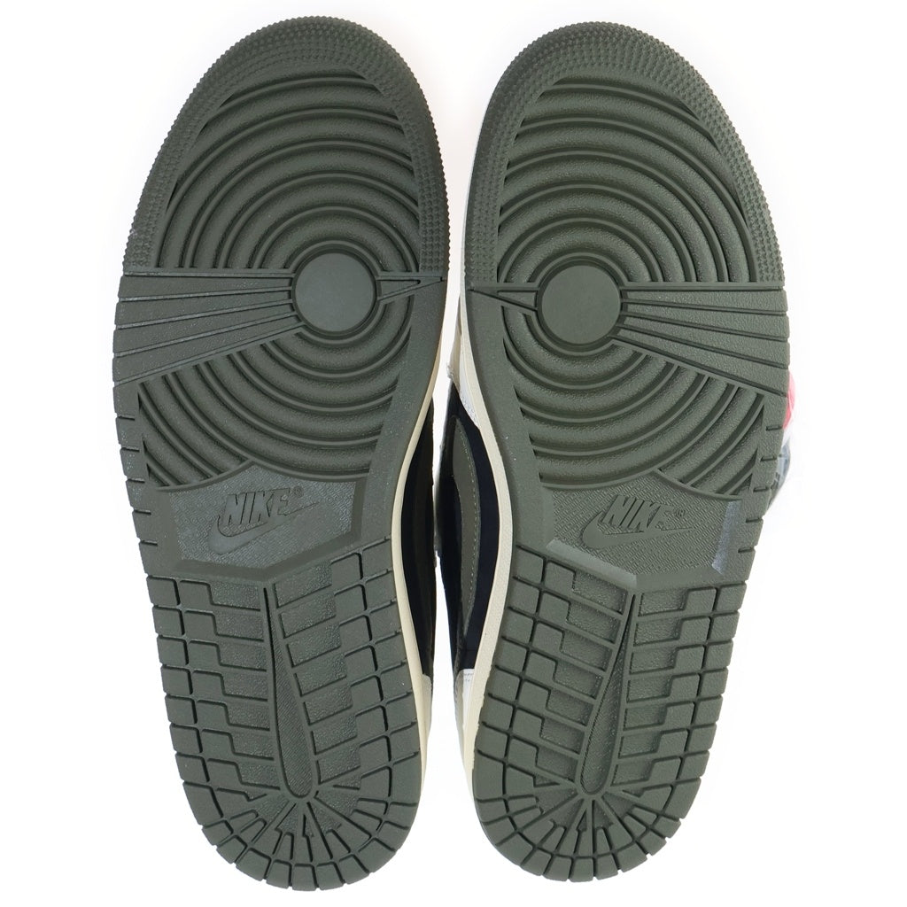 NIKE(ナイキ) ×Air Jordan 1 Low Medium Olive トラヴィススコット ウィメンズ エアジョーダン1 OG ミディアムオリーブ ローカットスニーカー カーキ US10.5/27.5.cm DZ4137-106 レディース