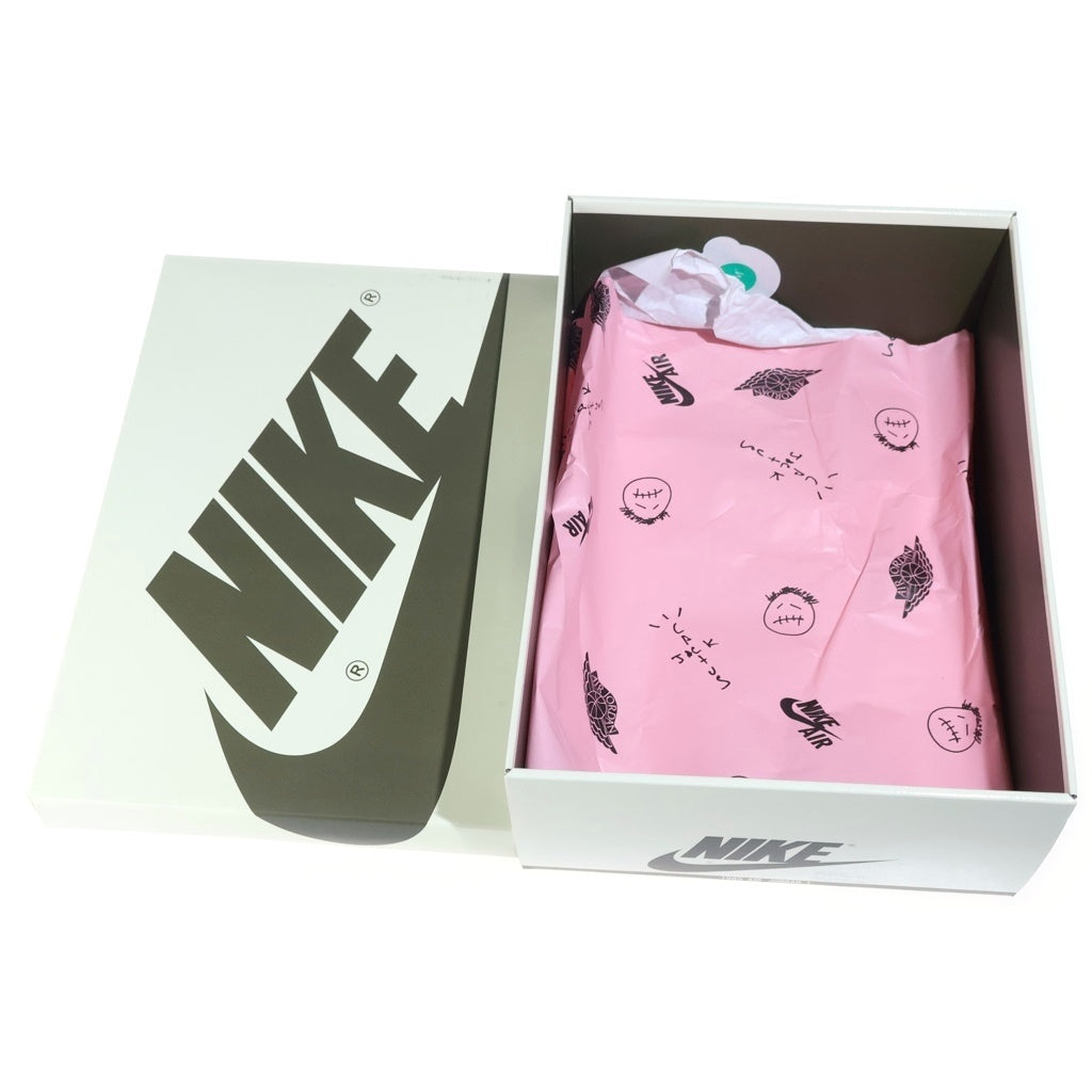 NIKE(ナイキ) ×Air Jordan 1 Low Medium Olive トラヴィススコット ウィメンズ エアジョーダン1 OG ミディアムオリーブ ローカットスニーカー カーキ US10.5/27.5.cm DZ4137-106 レディース