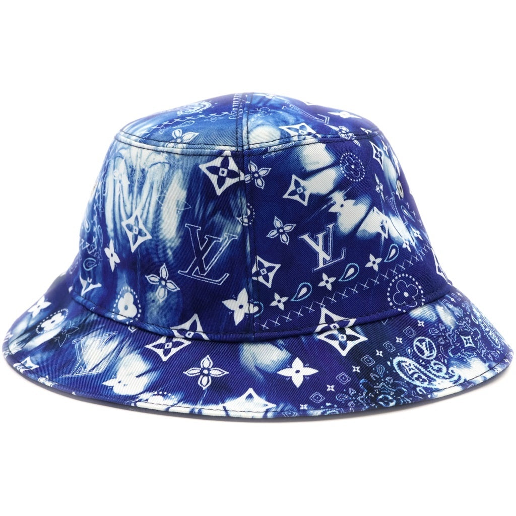 LOUIS VUITTON(ルイヴィトン) ボネ モノグラム バンダナ リバーシブルバケットハット ブルー NX1252