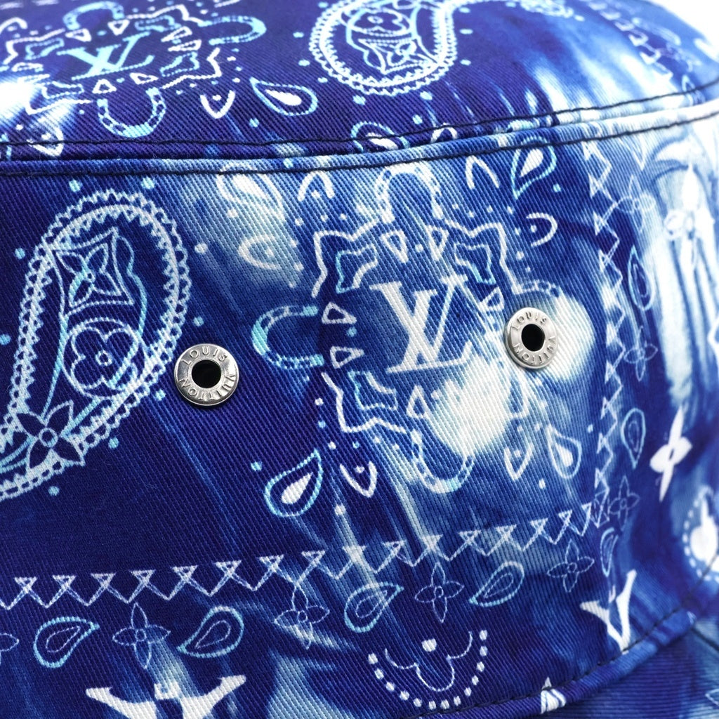 LOUIS VUITTON(ルイヴィトン) ボネ モノグラム バンダナ リバーシブルバケットハット ブルー NX1252