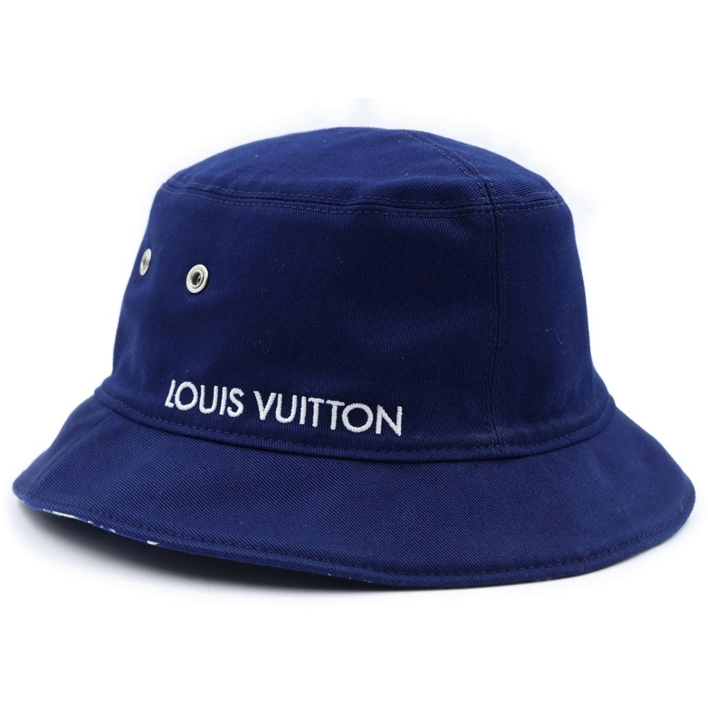 LOUIS VUITTON(ルイヴィトン) ボネ モノグラム バンダナ リバーシブルバケットハット ブルー NX1252