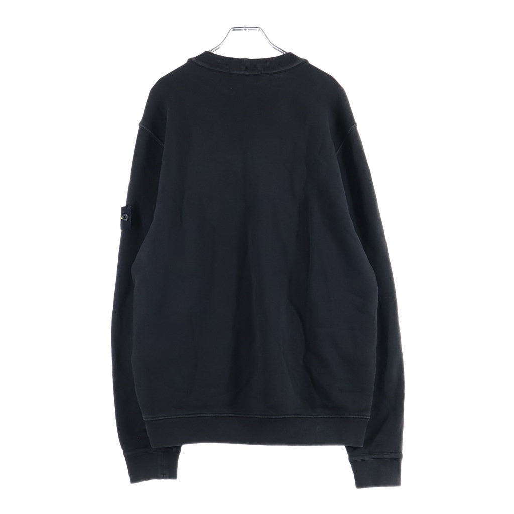 STONE ISLAND(ストーンアイランド) FELPA 袖ワッペン クルーネックスウェットトレーナー ブラック 811561241