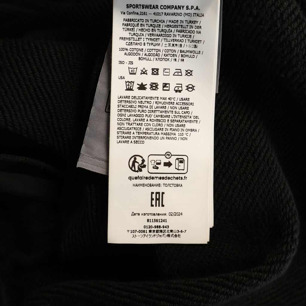 STONE ISLAND(ストーンアイランド) FELPA 袖ワッペン クルーネックスウェットトレーナー ブラック 811561241