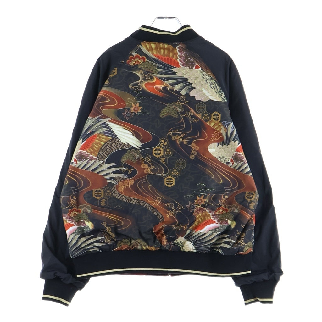 EVISU(エビス) CRANE AND LOGO EMBROIDERY REVERSIBLE BOMBER JACKET 鶴刺繍 リバーシブルボンバージャケット バーガンディ/マルチカラー 2EAHTM5JK1027XXSN