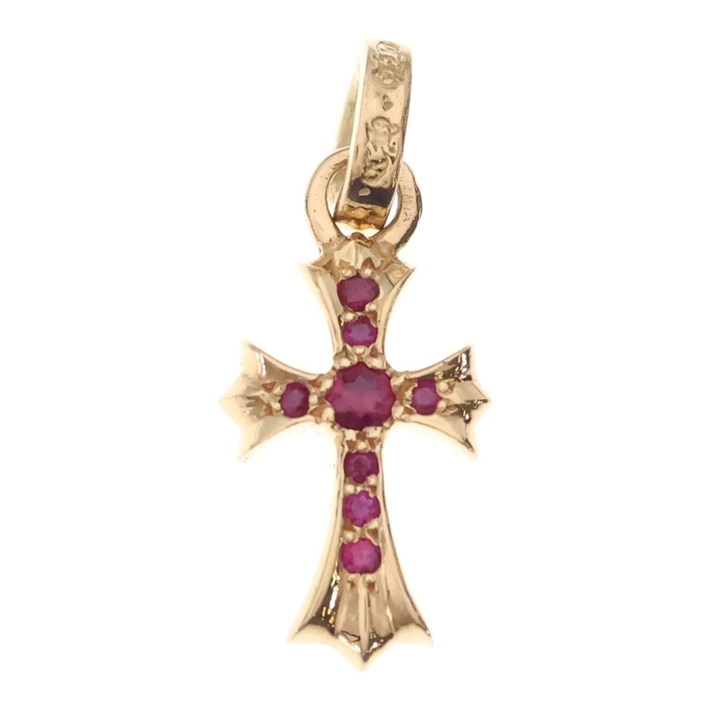CHROME HEARTS(クロムハーツ) 22K CRS BBYFAT P/RUB ベイビーファットクロス PAVEルビー ペンダントトップ ゴールド