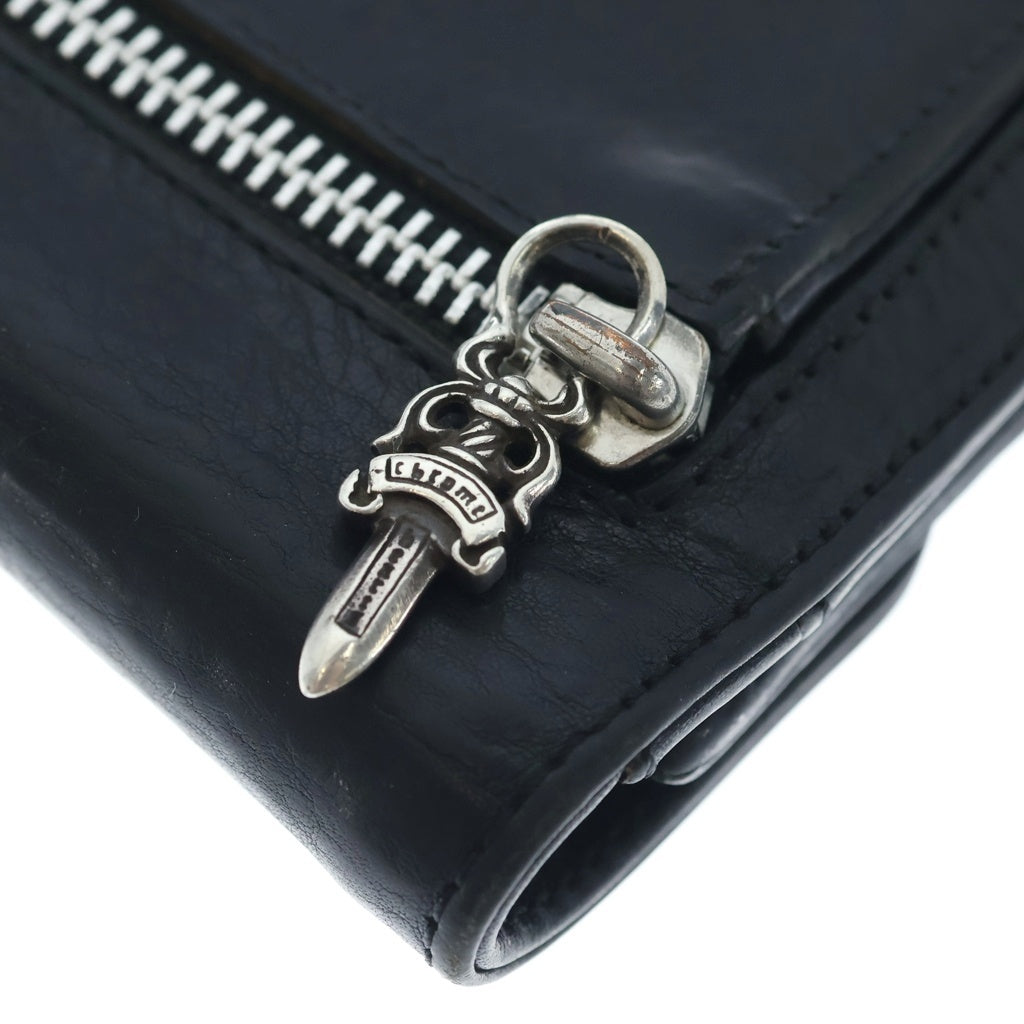 CHROME HEARTS(クロムハーツ) WAVE MINI ウェーブミニ レザーウォレット 財布 ブラック