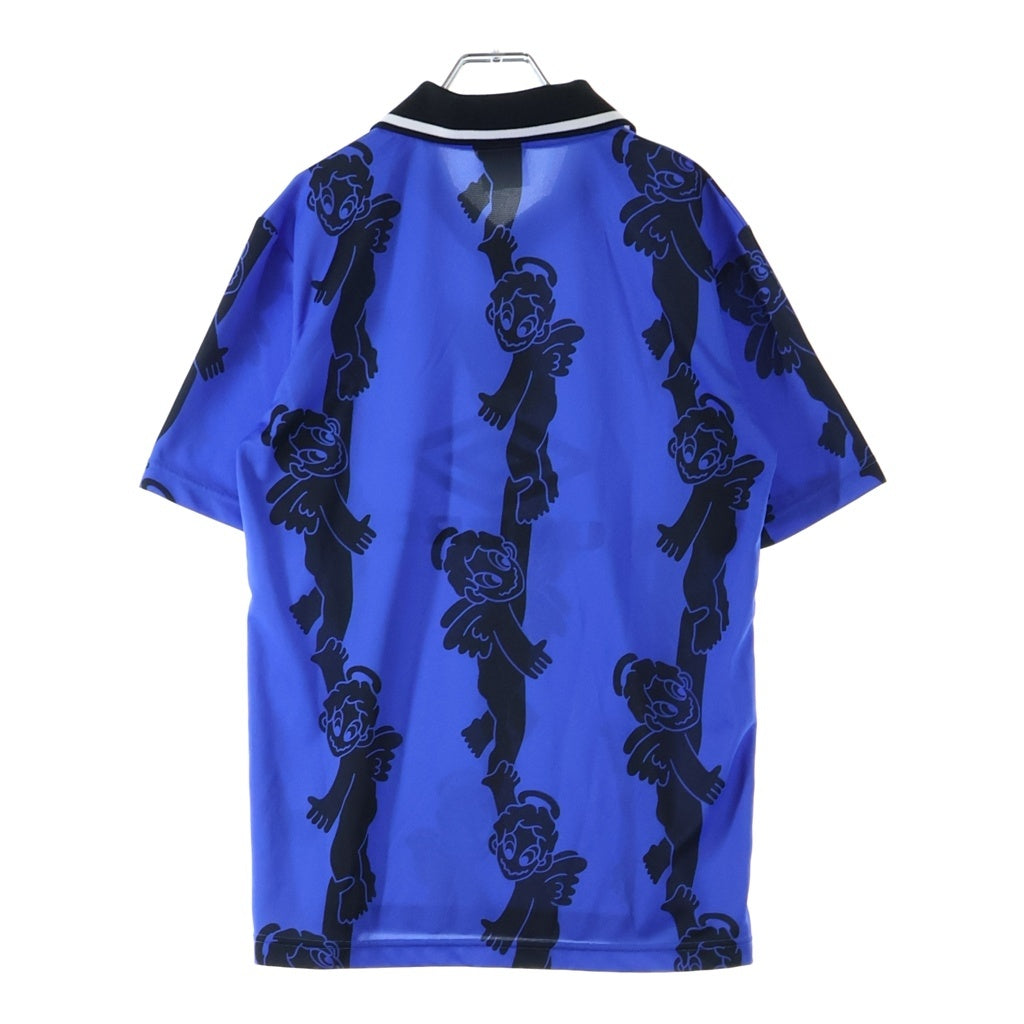 UMBRO(アンブロ) ×FUTURE ARCHIVE×TAPPEI フロントロゴ 総柄半袖ゲームシャツ ブルー UM24SSBE-GS01