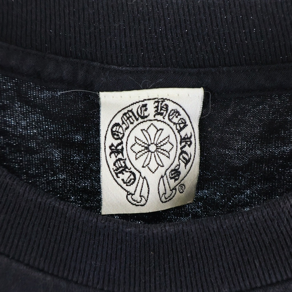 CHROME HEARTS(クロムハーツ) OLD L/S TEE CHプラス刺繍 バックスクロール クルーネック長袖Tシャツカットソー ブラック/レッド