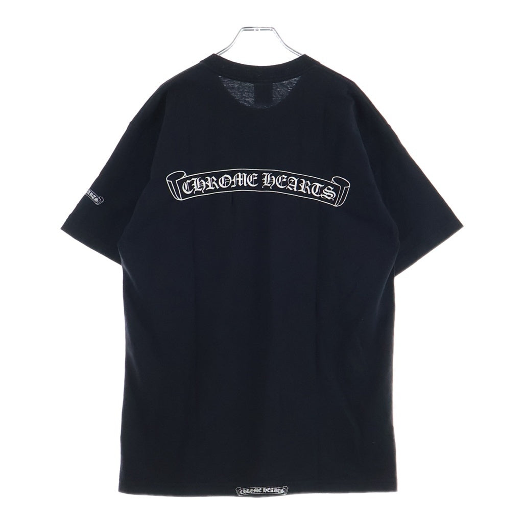 CHROME HEARTS(クロムハーツ) OLD VINE DAGGER LOGO ヴァインダガープリント クルーネック半袖Tシャツカットソー ブラック