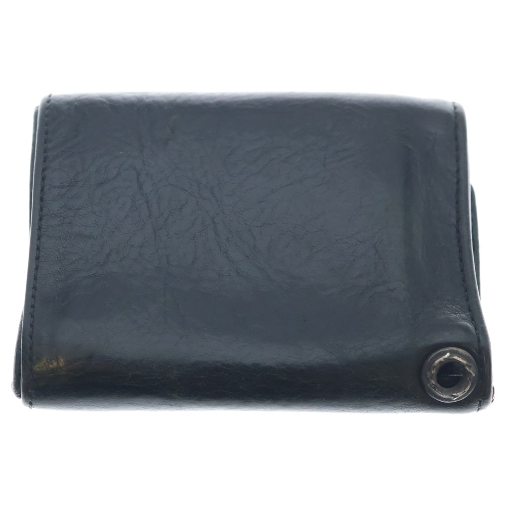 CHROME HEARTS(クロムハーツ) 3FOLD 3フォールド クロスボールボタン レザーウォレット 財布 ブラック