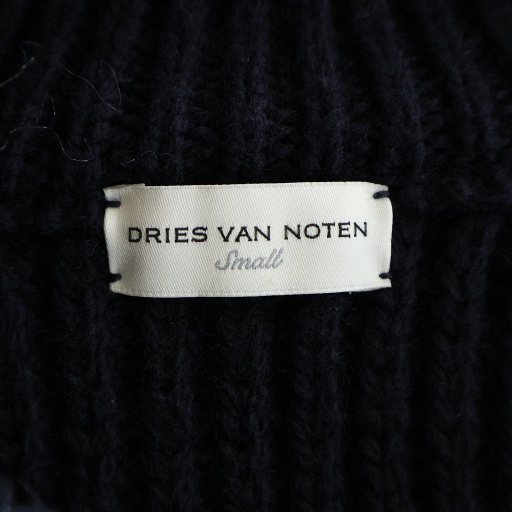 DRIES VAN NOTEN(ドリスヴァンノッテン) 24AW M.K.SWEATER ウールサイドジップタートルネック長袖ニットセーター ネイビー 242-021232-9706-509