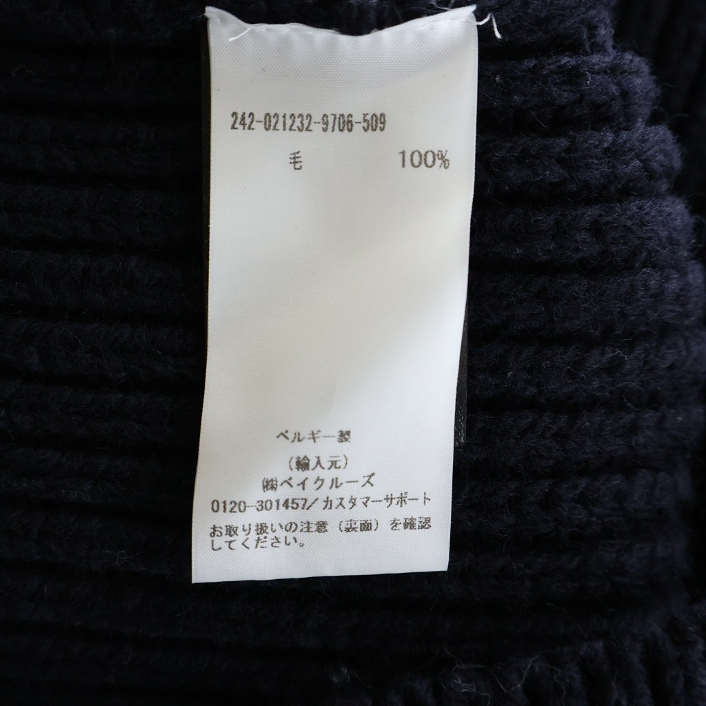 DRIES VAN NOTEN(ドリスヴァンノッテン) 24AW M.K.SWEATER ウールサイドジップタートルネック長袖ニットセーター ネイビー 242-021232-9706-509