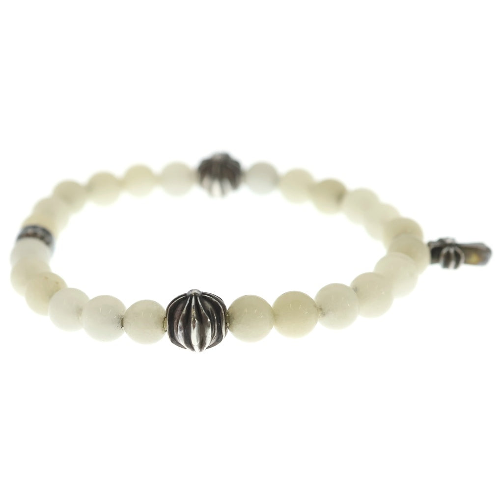 CHROME HEARTS(クロムハーツ) 6mm BEAD CRS ビーズ クロス ブレスレット シルバー/ホワイト