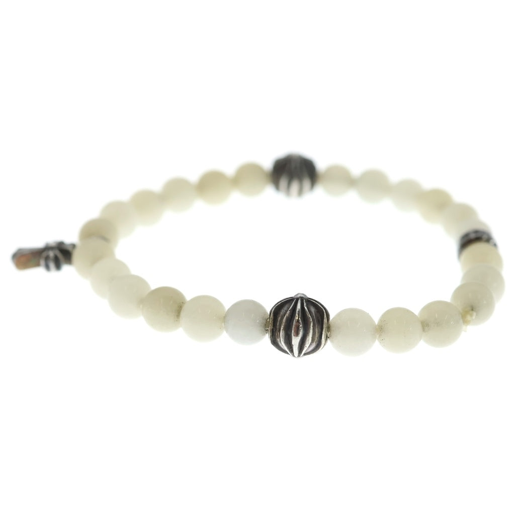CHROME HEARTS(クロムハーツ) 6mm BEAD CRS ビーズ クロス ブレスレット シルバー/ホワイト