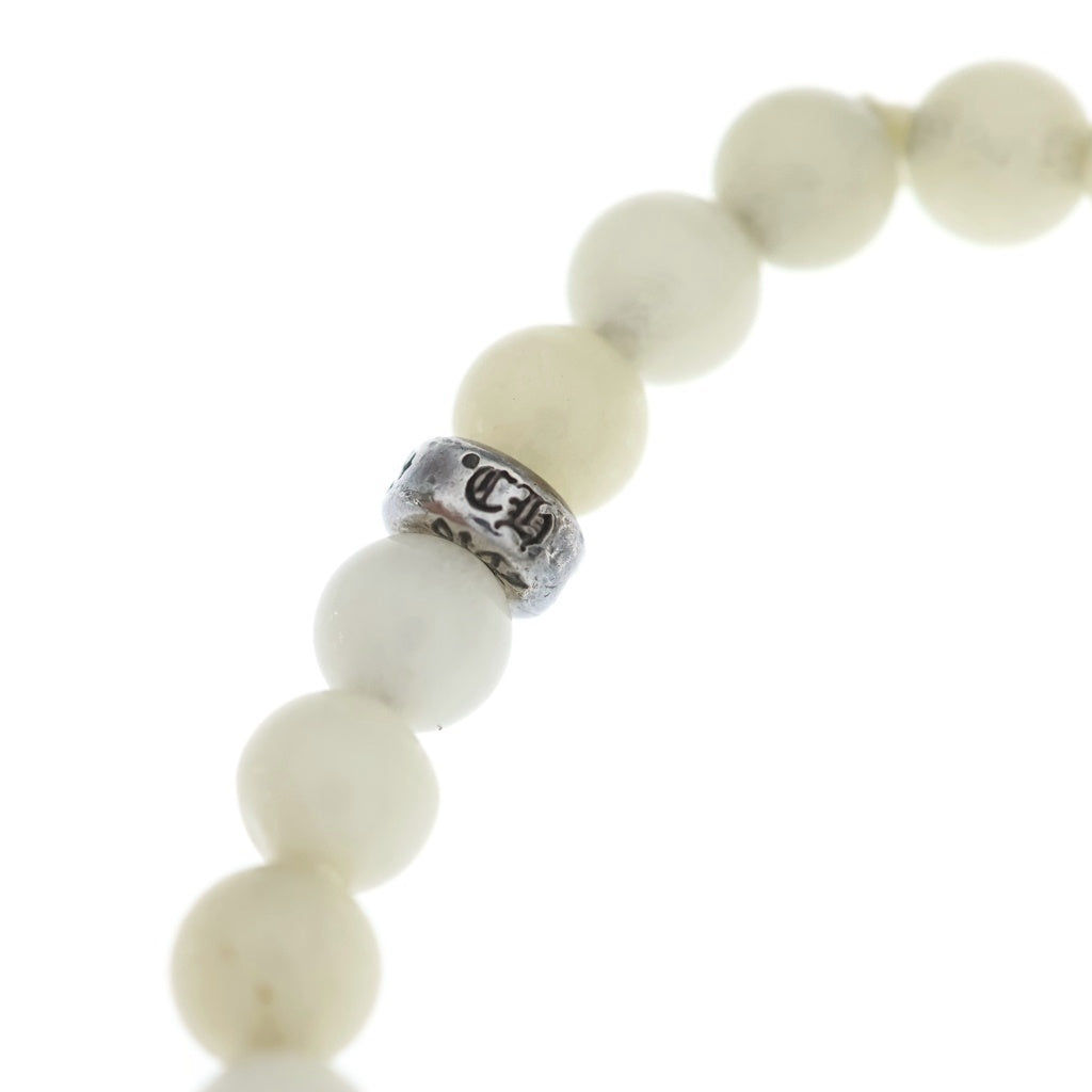 CHROME HEARTS(クロムハーツ) 6mm BEAD CRS ビーズ クロス ブレスレット シルバー/ホワイト