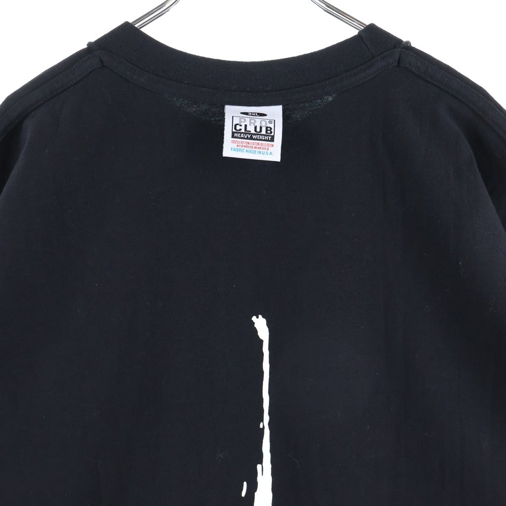 cvtvlist(カタリスト) ×PRO CLUB CTLS プロクラブ 両面プリント クルーネック 半袖Tシャツ カットソー ブラック