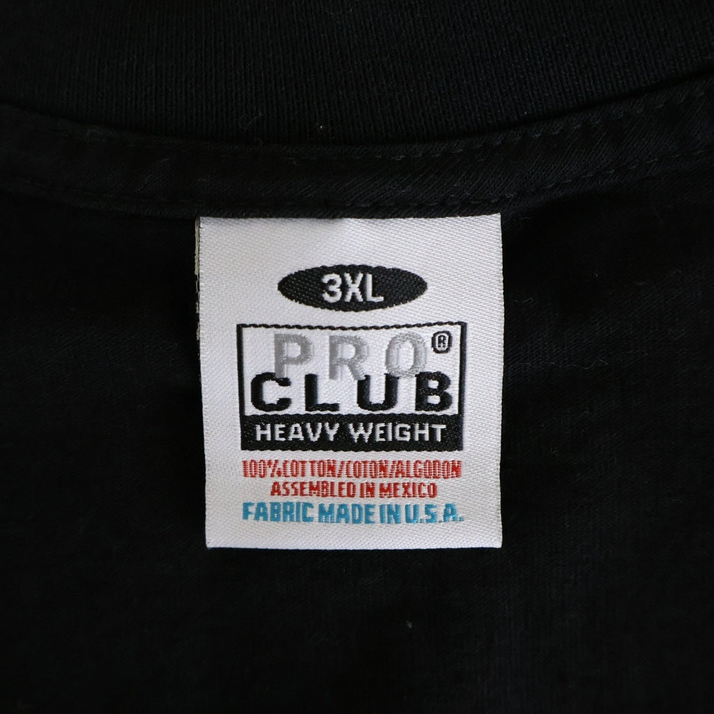 cvtvlist(カタリスト) ×PRO CLUB CTLS プロクラブ 両面プリント クルーネック 半袖Tシャツ カットソー ブラック