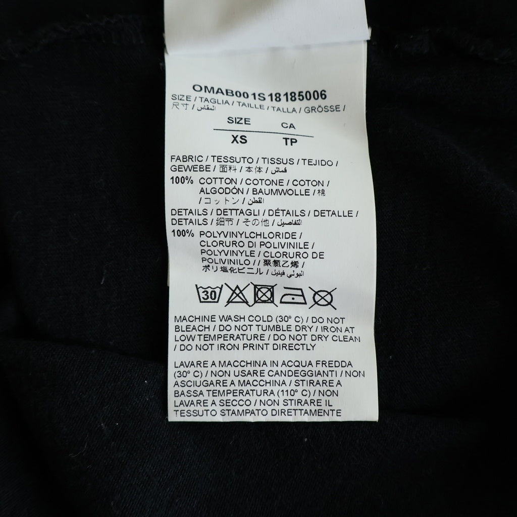 OFF-WHITE(オフホワイト) ファイヤーテープクロスアロープリント クルーネック長袖Tシャツカットソー ブラック OMAB001S18185006