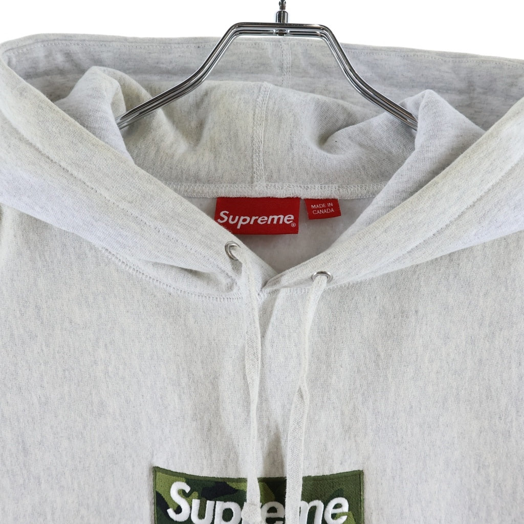 SUPREME(シュプリーム) 23AW Box Logo Hooded Sweatshirt カモ柄ボックスロゴ フーデッドプルオーバースウェットシャツ パーカー グレー