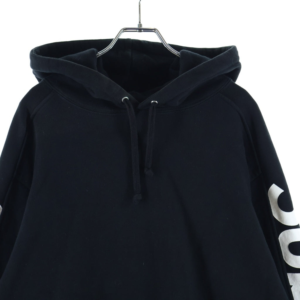 SUPREME(シュプリーム) Sideline Hoooded サイドライン ロゴ パーカー ブラック